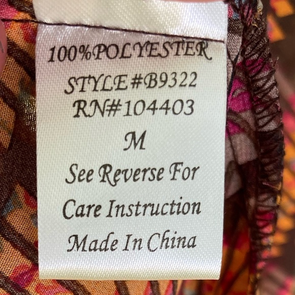 Blu Pepper: Ladies size medium sheer blouse in wonderful Fall colors! - Picture 7 of 8